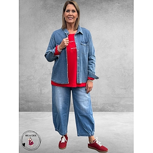 GOZZIP Baggy Broek Clara Light Blue Denim